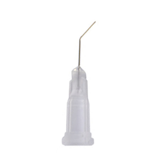 Angled dispensing needle 27 Gauge Clear