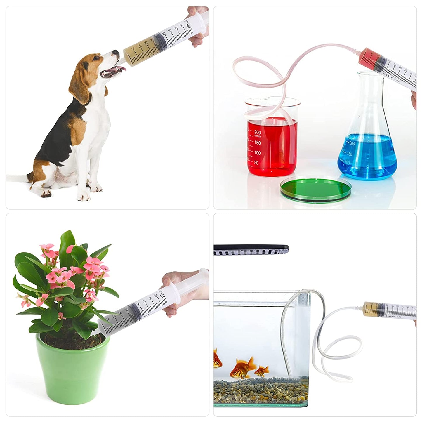 4 Pcs Plastic Measuring Syringe (2Pcs 60ml 2Pcs 100ml) application