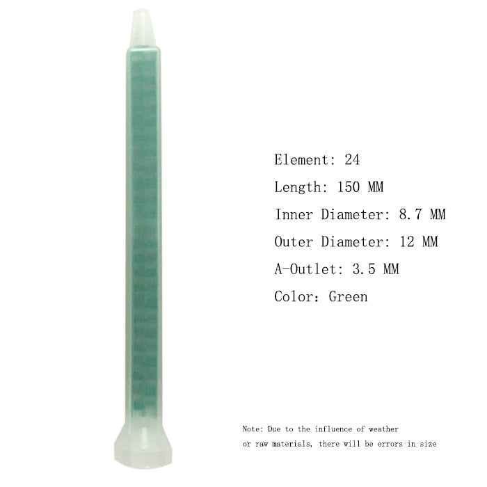 Square Static Mixer for Two-Part Adhesive with Conical Outlet