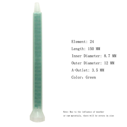 Square Static Mixer for Two-Part Adhesive with Conical Outlet