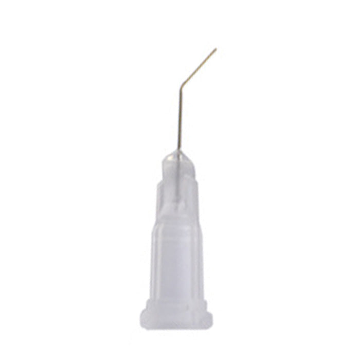 Angled dispensing needle 27 Gauge Clear